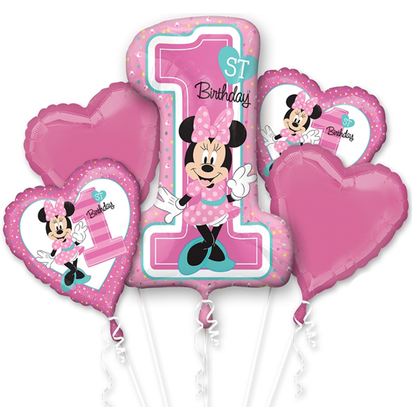 Minnie 1st Birthday Balloon Bouquet